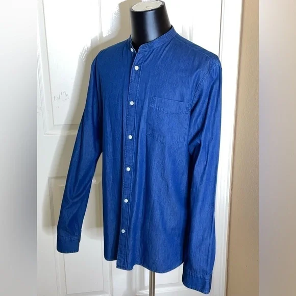 Gap Men Western Denim Shirt Mock Neck Size: XL​​​​​​​​​​ - Picture 3 of 10